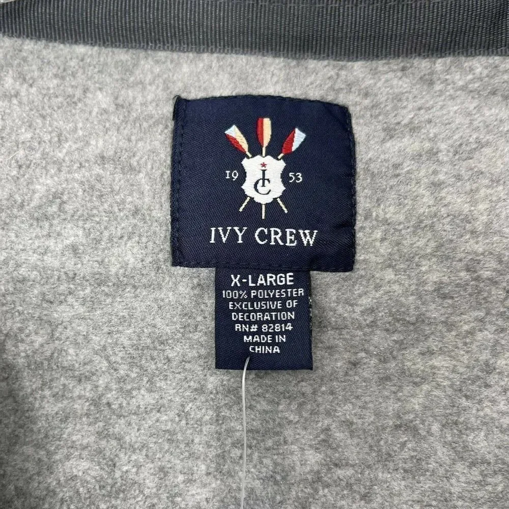 Ivy Crew Fleece Jacket Full Zip Gray Mens XL Smoke Em If You've Got Em Preppy